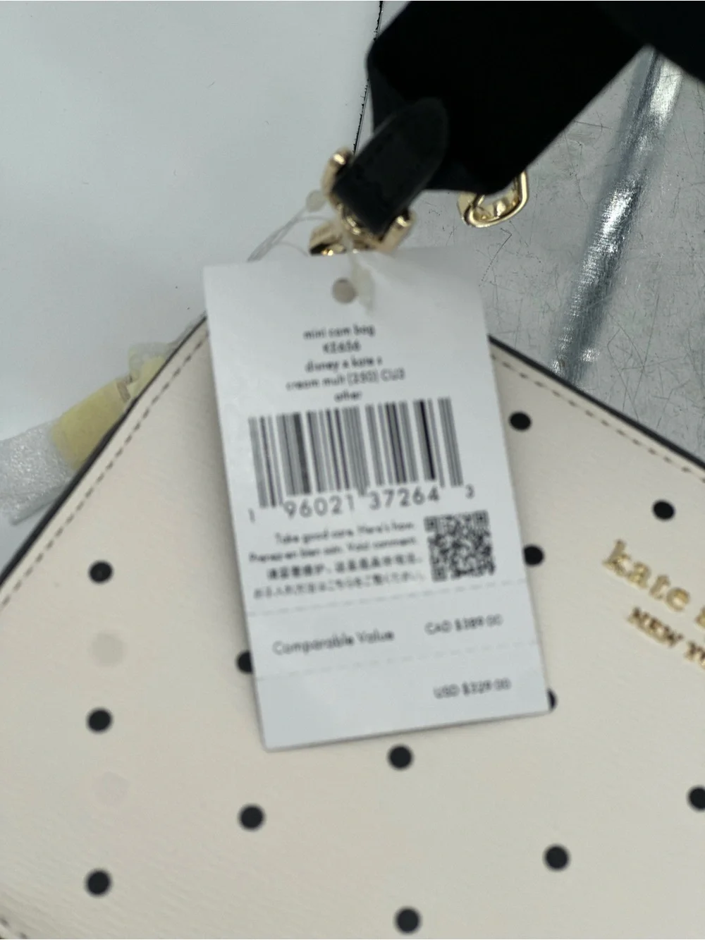 kate spade Cream and Black Belle Polka Dot Crossbody Bag